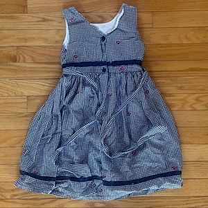 Adorable Green Dog checkered dress blue and white with butterflies size 6 RARE❤️